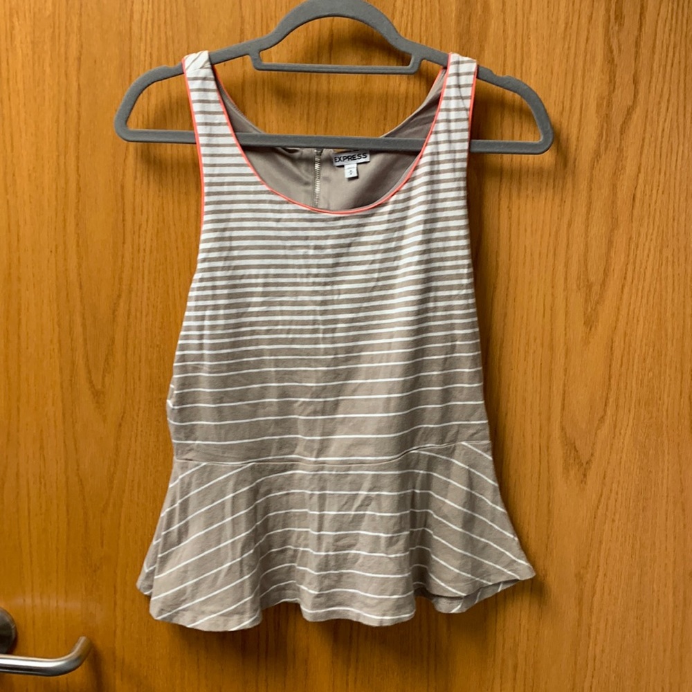 Sleeveless peplum tank from express coral piping